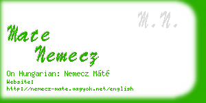 mate nemecz business card