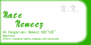 mate nemecz business card